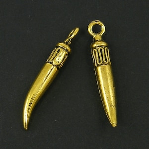 12 Pcs Gold Claw Pendant Small Tusk Fang Claw Earring Finding Tribal Boho Horn Charm for Necklace Bracelet Earrings |G7-12|12