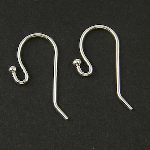 Sterling Silver Ball Tip Earring Wires, Dainty Sterling Silver Earwires, French Hook Ear Wires |RG1-5|2