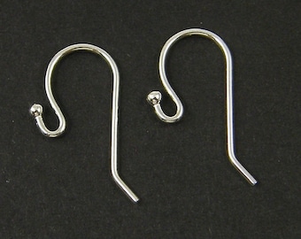 Sterling Silver Ball Tip Earring Wires, Dainty Sterling Silver Earwires, French Hook Ear Wires |RG1-5|2