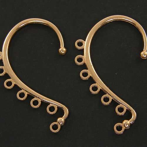 Gold Ear Cuff Earring Finding Non Pierced Brass Wrap Around Etsy