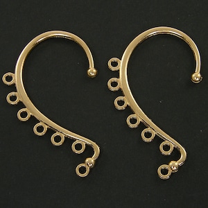 2 Pcs Rose Gold Ear Cuff Earring Finding, Non Pierced Wrap Around Ear Wrap Jewelry Component |LG8-1|2