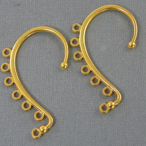Unique Gold Ear Cuff Earring Finding Non Pierced Dark Gold Etsy
