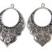 Antique Silver Earring Findings Large Lotus Earring Dangle Bohemian Jewelry Pendant |S6-1|2
