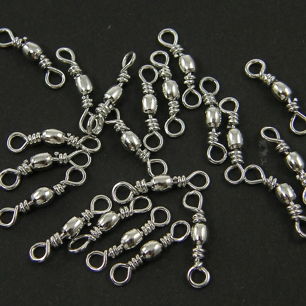 20 Pieces Tiny Antique Silver Wire Wrapped Bead Jewelry Connector Link Finding Double Loop |S26-12|20