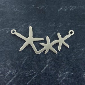 Matte Silver Starfish Pendant Connector – Ocean Beach Jewelry Making Supply |S23-1|1