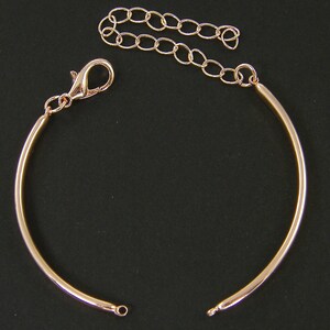 2 Pcs Rose Gold Bangle Bracelet Finding with Extender Chain Bracelet Component Jewelry Supply for DIY Bracelet Base |LG5-11|2