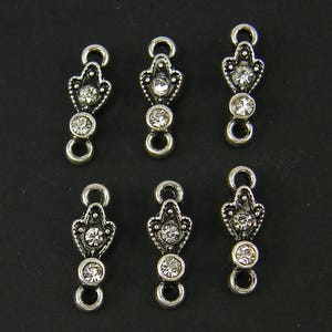6 Pcs Clear Rhinestone Jewelry Connectors Small Clear Crystal Links Earring Connectors Findings |S14-15|6
