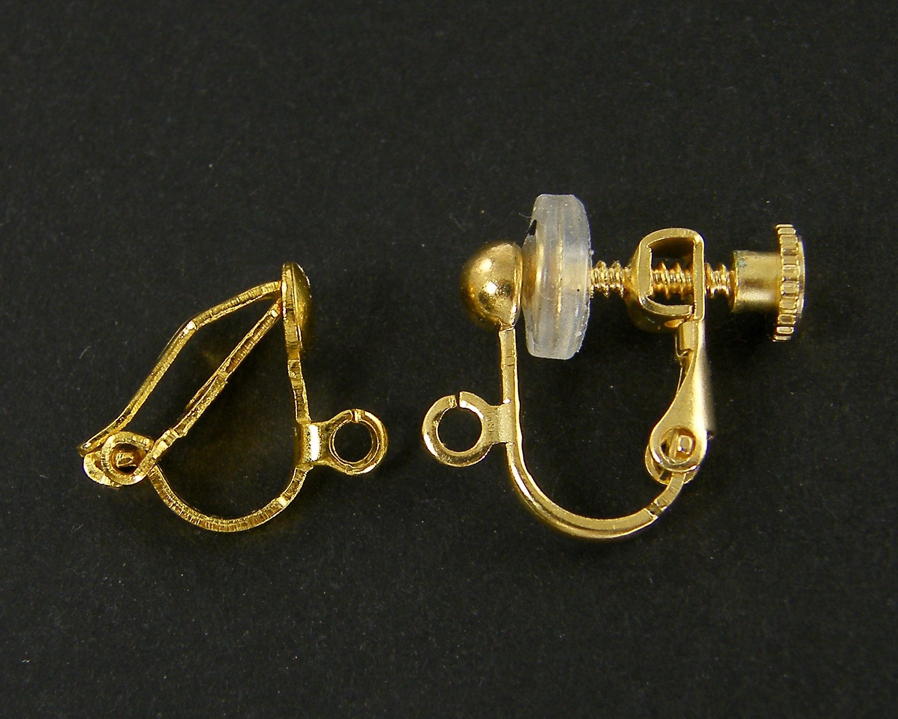 20 Pcs Gold Clip on Earring Findings Bright Gold Plated Screw Etsy
