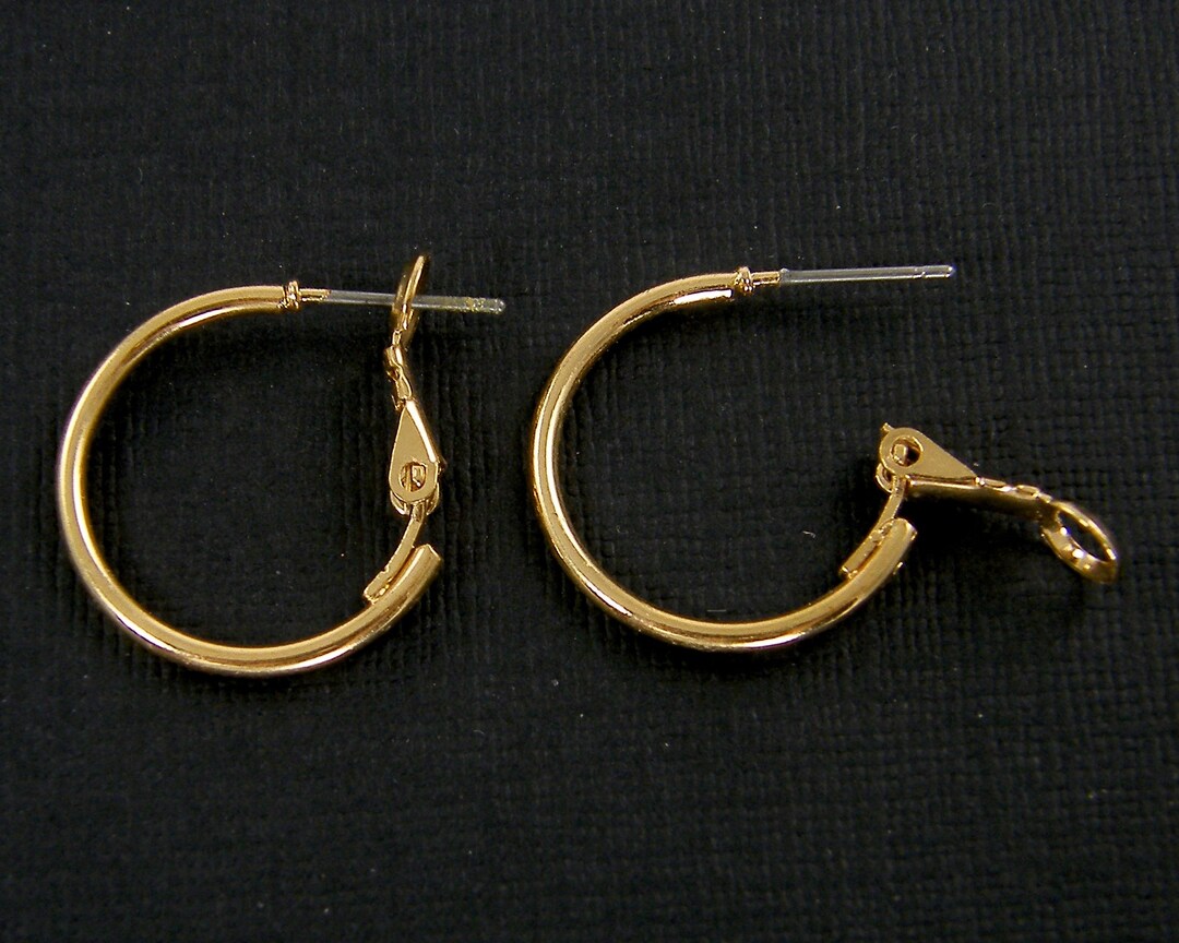 10 Pcs Gold Hoop Earring Findings Gold Leverback Slide on Etsy