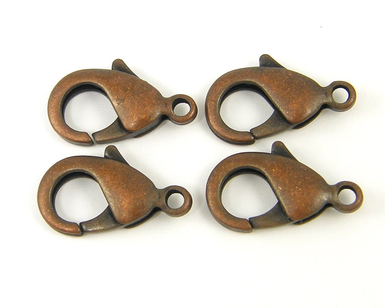 22mm Antique Copper Lobster Clasp 4 Pcs Large Copper Clasp Etsy