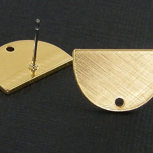 10PCS Enamel Semicircle Earrings Post, Matt Gold Fan Shape Ear Stud Earring  Accessories Jewelry Making 
