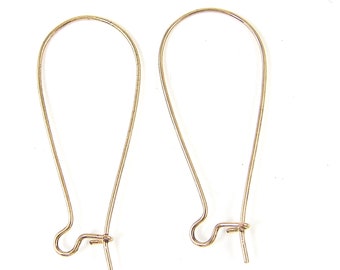 6 Pcs Medium Antique Gold Kidney Ear Wires Earring Wires Findings Earwires |G15-3|6