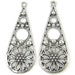 Antique Silver Filigree Earring Finding, Flower Earring Dangle, Teardrop Earring Parts |S8-14|2