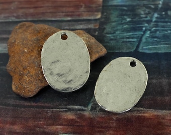Rustic Silver Charms, Pewter Coin Charms, Boho Tribal Pendant Jewelry Supplies |Q2-9|2