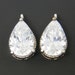Crystal Rhinestone Teardrop Earring Findings Pendant Charms Pair of Clear Bridal Antique Drop Wedding Jewelry Supply |S20-1|2