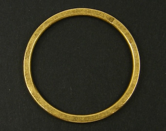 Large Antique Gold Hoop, Large Antique Gold Textured Open Circle, Large Gold Frame Pendant 35mm |NU5-9|1 XN