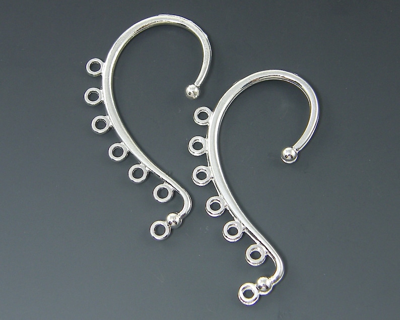 Silver Ear Cuff Earring Finding Non Pierced Bright Silver Wrap Etsy