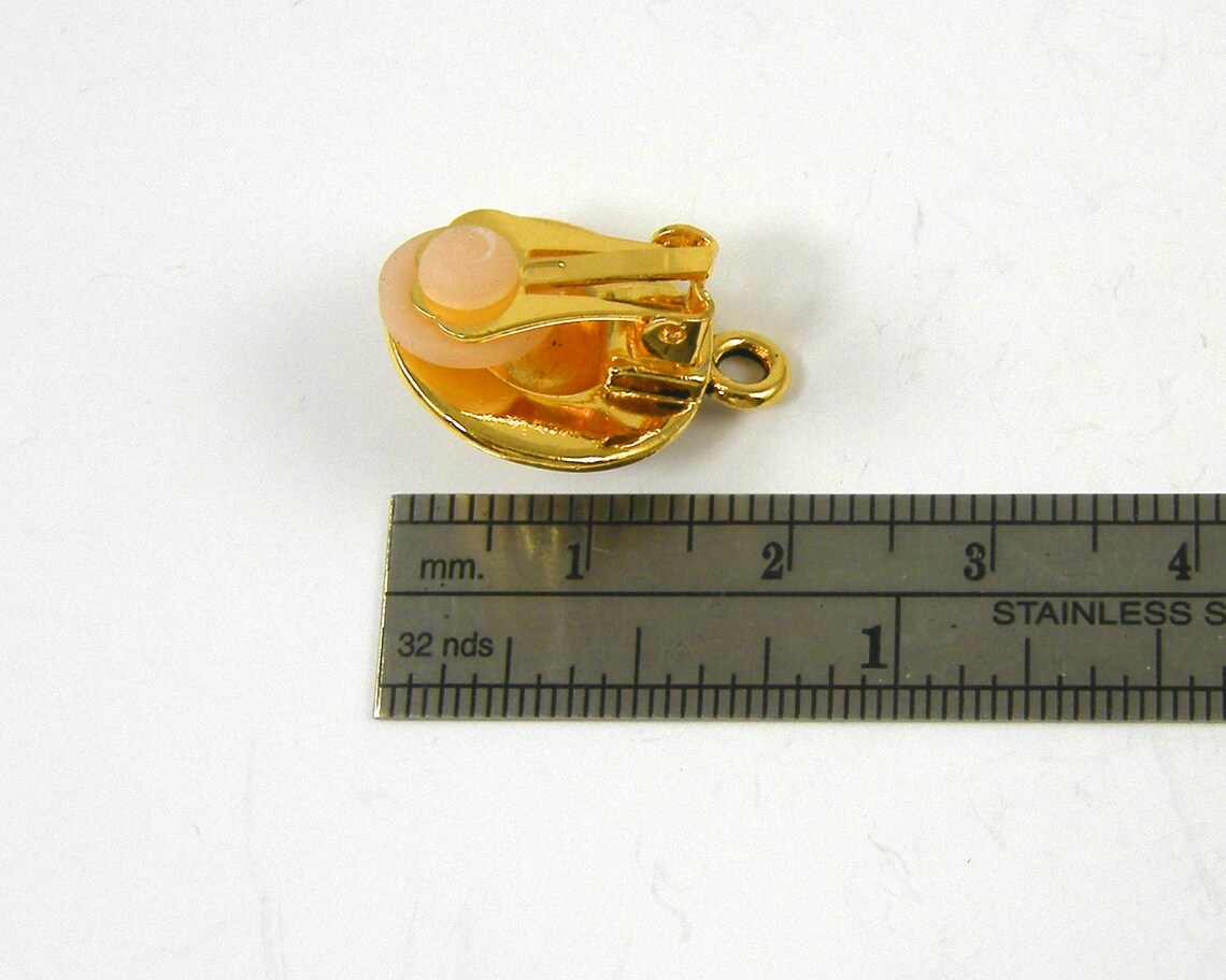 Antique Gold Clip on Earring Findings Tierracast Round Circle Etsy