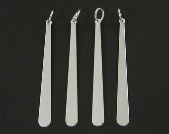 Silver Teardrop Earring Finding, Thin Slender Minimalist Paddle Earring Dangles Silver Drop Charm Pendant Jewelry Findings |S11-5|4