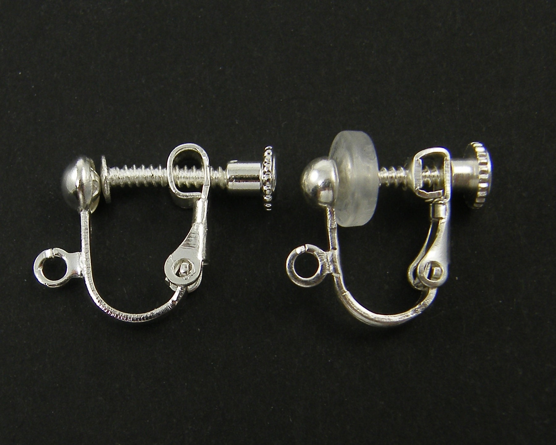 4 Pcs Silver Clip on Earring Findings Bright Silver Plated Etsy