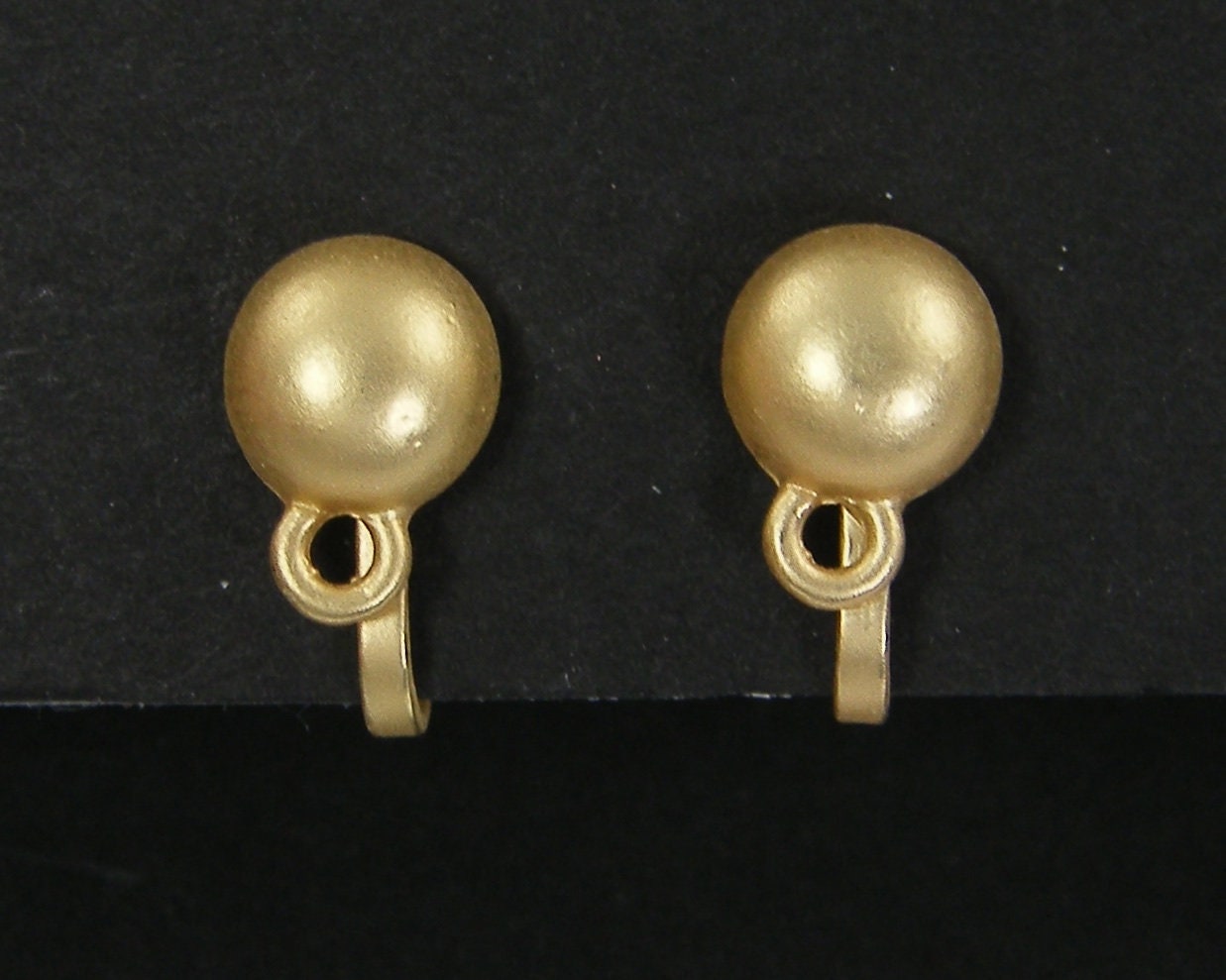 Matte Gold Clip on Earring Findings Half Ball Brushed Gold Etsy