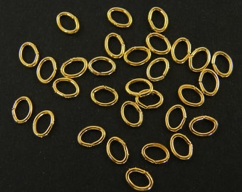 300 Pcs 3mm x 4mm x .5mm Gold Oval Jump Rings 24 Gauge, Gold Connector, Bulk Gold Open Jump Rings, Jewelry Making Supplies |G18-5|300