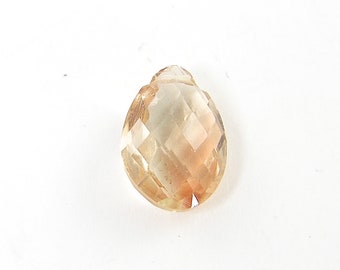 Oregon Sunstone Briolette Bead, Yellow Pink Faceted Teardrop Bead, Oregon Pear Semiprecious Gemstone Pendant Bead |G15-2|2