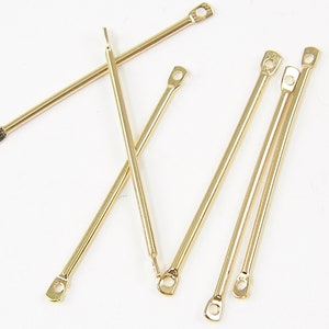 12 Pcs Gold Jewelry Connector, Thin Bar Jewelry Link |G3-13|12