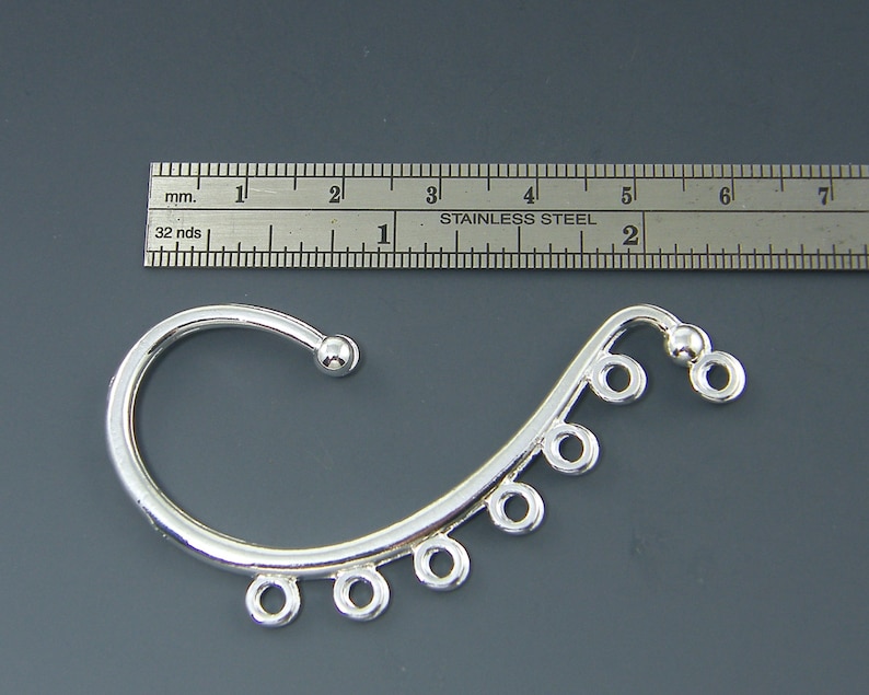 Silver Ear Cuff Earring Finding Non Pierced Bright Silver Wrap Etsy