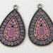 Purple Antique Silver Rhinestone Boho Earring Drop Finding Charm Pendant Jewelry Supply |PU3-12|2