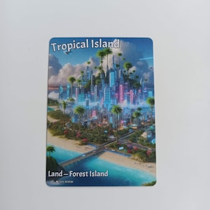 Tropical Island Cyberpunk Edition Mtg dubbele land aangepaste kaarten volledige kunst proxy premium kwaliteit Alter kaart