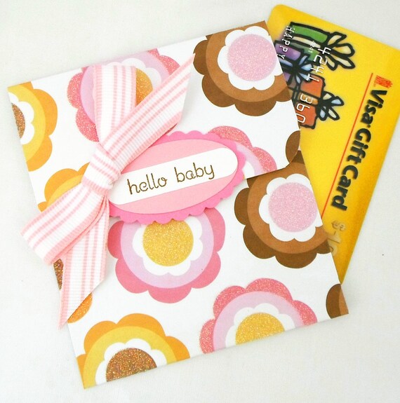 Items similar to Baby Gift Card Holder Pink Baby Cards Baby Shower
