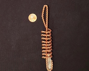 6” copper tensor Taurus wand with quartz crystal tip