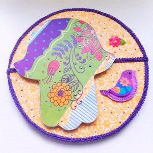 Handcrafted Hamsa Wall Hanging: Jewish Art Decor
