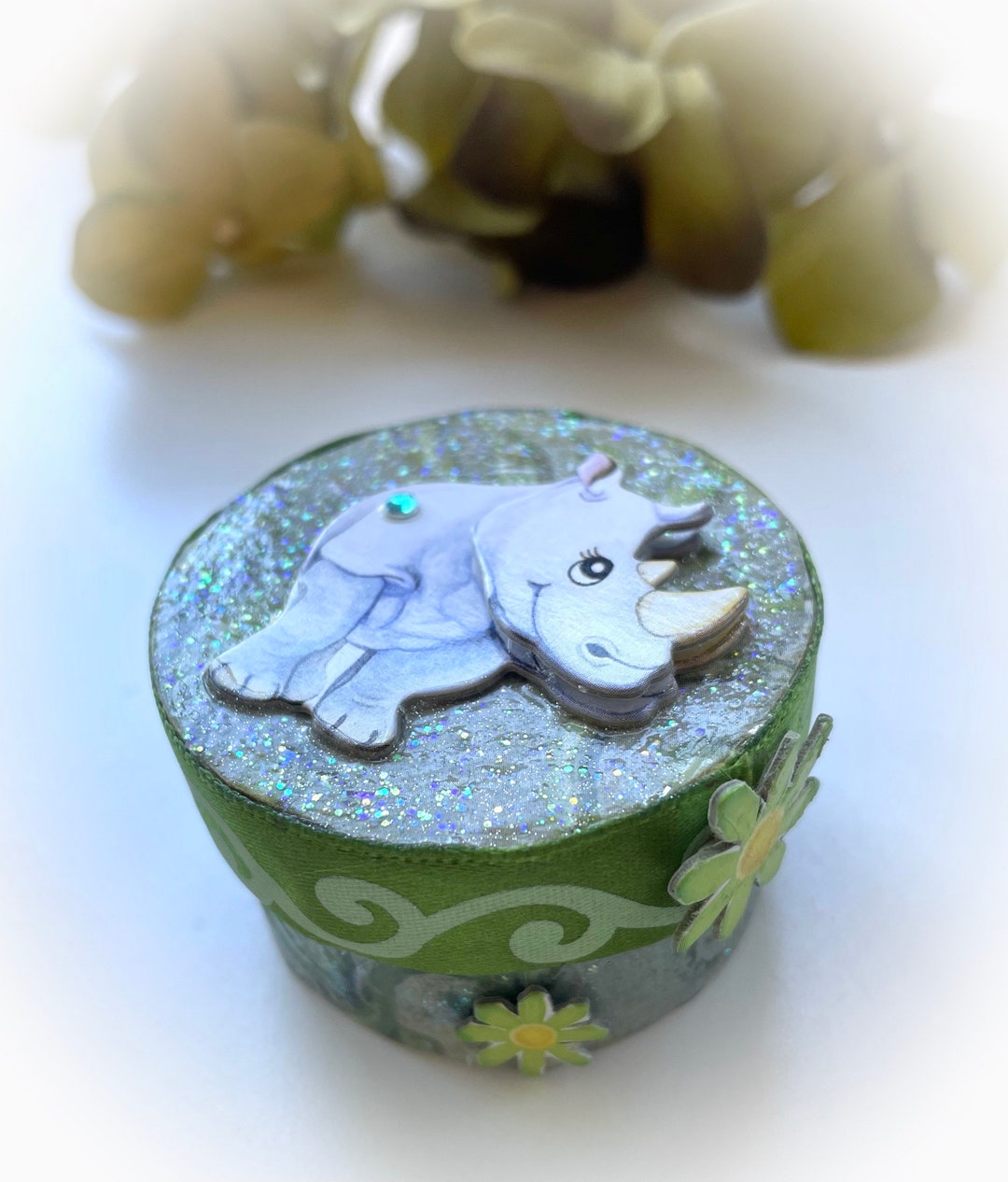 Rhino Decor, Rhino Themed Box, Rhino Trinket Box, Personalized Nursery ...