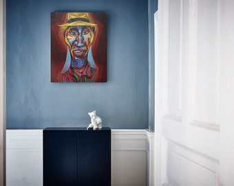 Sonny Rollins • Kimikaa Original Acrylic Painting, Jazz Series, Musician Portrait,