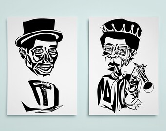 Duke Ellington Screen Prints - Kimikaa Original Printmaking, Musician Art, Portrait Art, Modern Art, Abstract Art