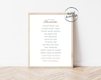 Breakfast Benediction Printable | Blessing Poster | Motivational Wall Art | Inspirational Quote | Kitchen Decor