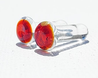 Tapones de vidrio morado calibre 6: Bordes acampanados simples trabajados a la llama, par de borosilicato (1156)