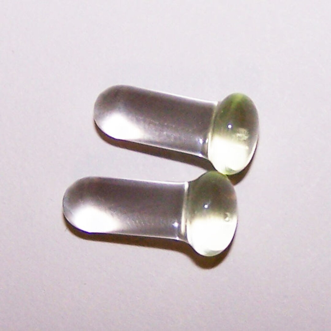 4 Gauge Slime Green Transparent Glass Plugs Single Flared Pair With O ...