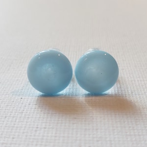 0 Gauge Light Blue Glass Plugs Single Flared Flameworked Borosilicate Pair with O-Rings Made in MN (1059)