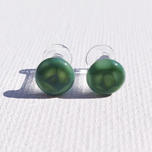 6 Gauge Turquoise Design Glass Plugs Double Flared Pair (1002)