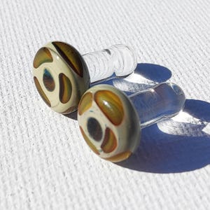 2 gauge green yellow glass plugs with o-rings (1111)