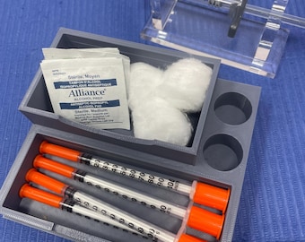 Organizador de almacenamiento de inyecciones, inyector de enfermera, dermatología estética, clínica médica, soporte para jeringas y viales.