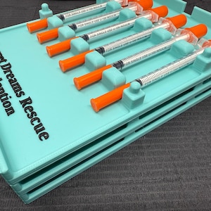 Stackable Insulin Syringe Tray Diabetic Organizer, Medical and Veterinary Injection Organizer