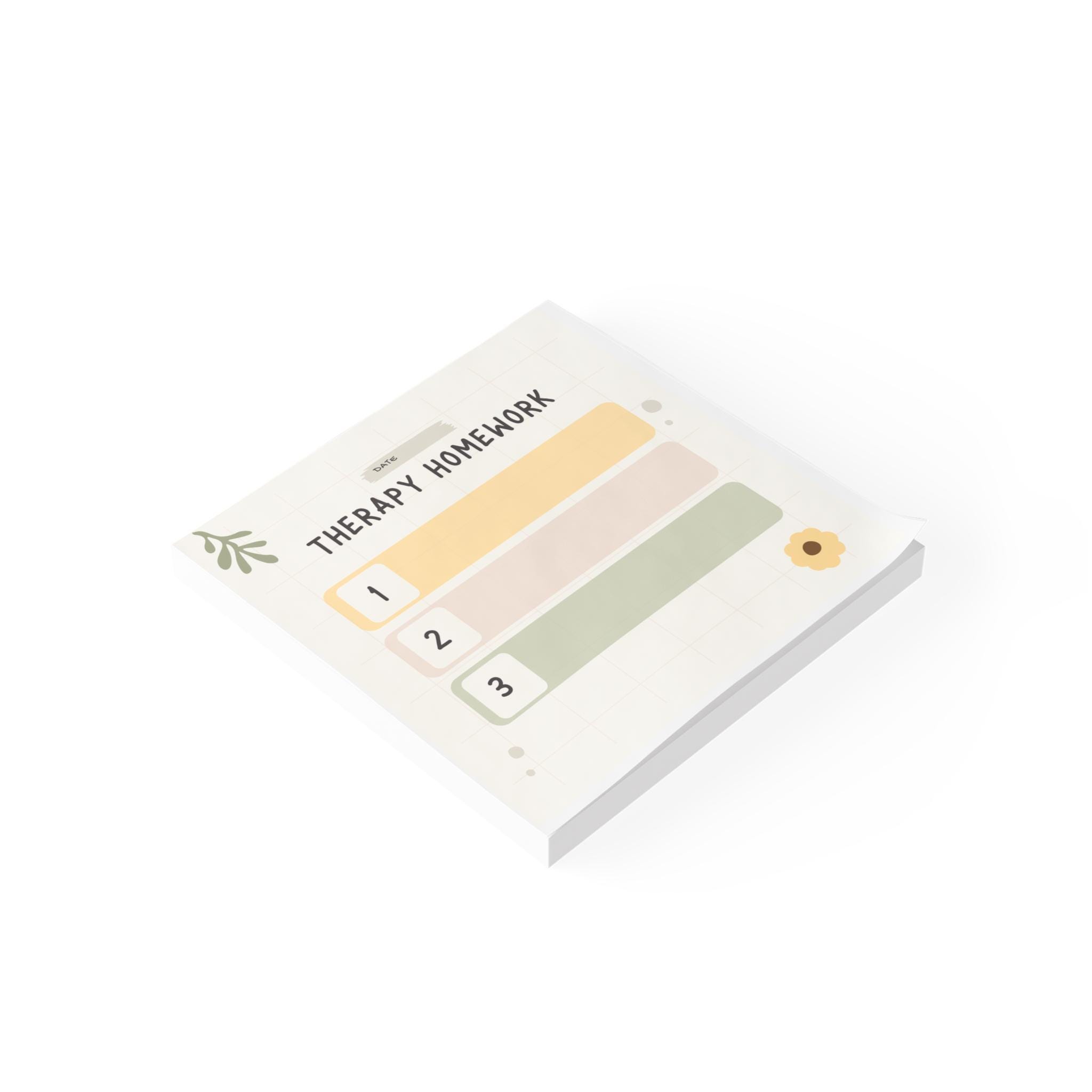 Therapy Homework Post-it® Note Pads - Mental Health CBT Reflection Self ...