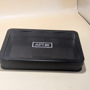 APT.9 Black Rectangular Gift Tin: Vintage Storage Box