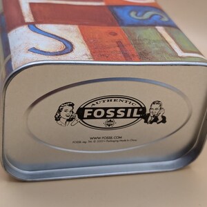 Vintage pink & silver watch Fossil tin box Fossil Watch 2002 - Etsy main image 4