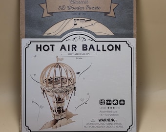 Puzzle 3D in legno a forma di mongolfiera