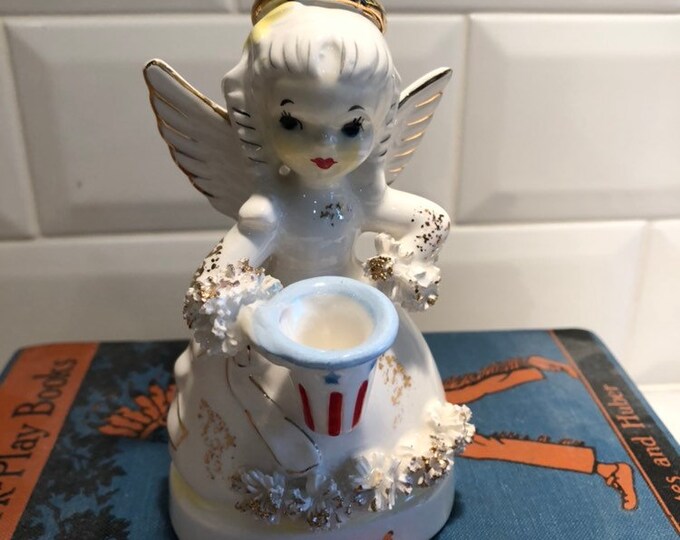 Vintage July Birthday Month Angel Figurine Popcorn 4th of July Etsy